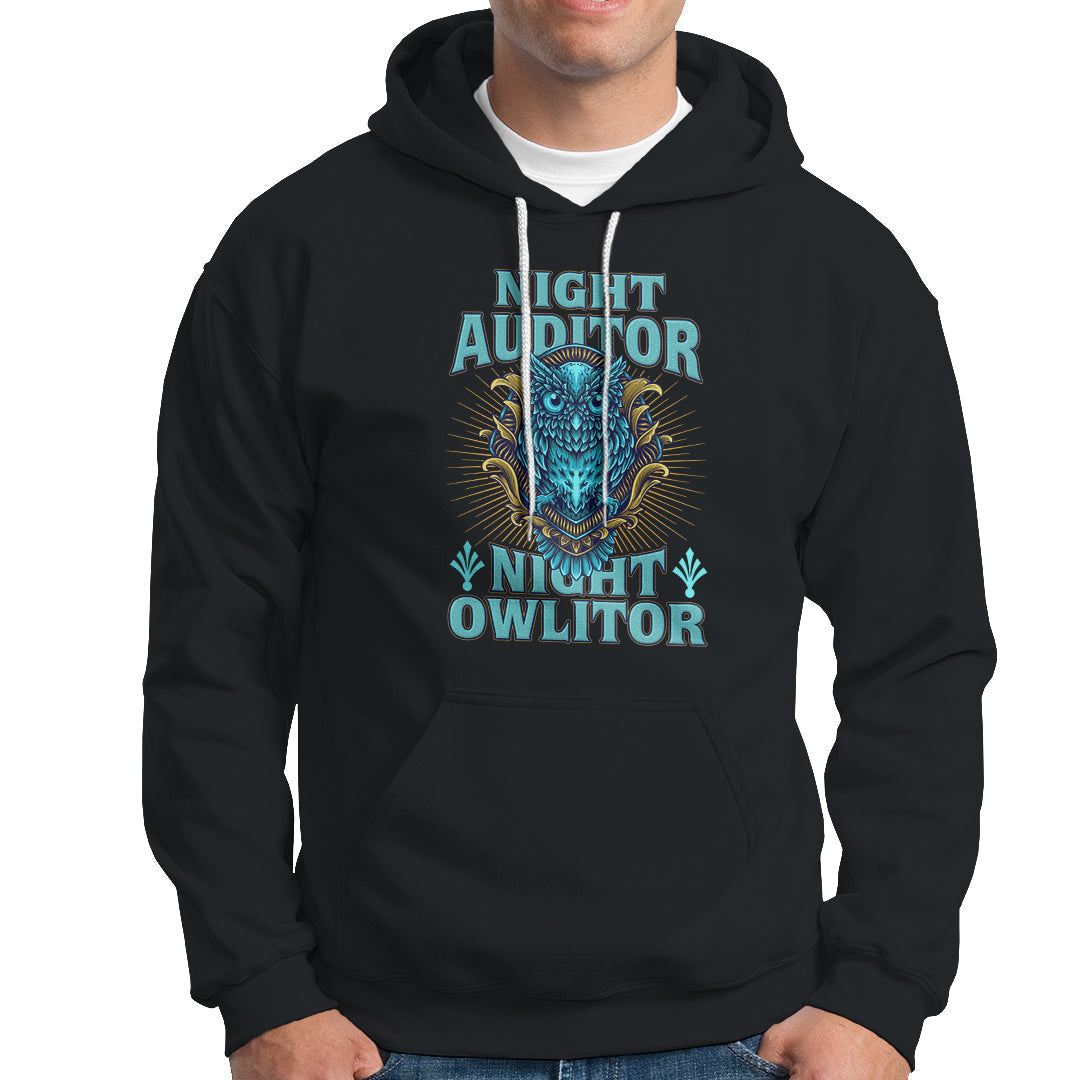 Night Auditor Hoodie Night Owlitor - Wonder Print Shop