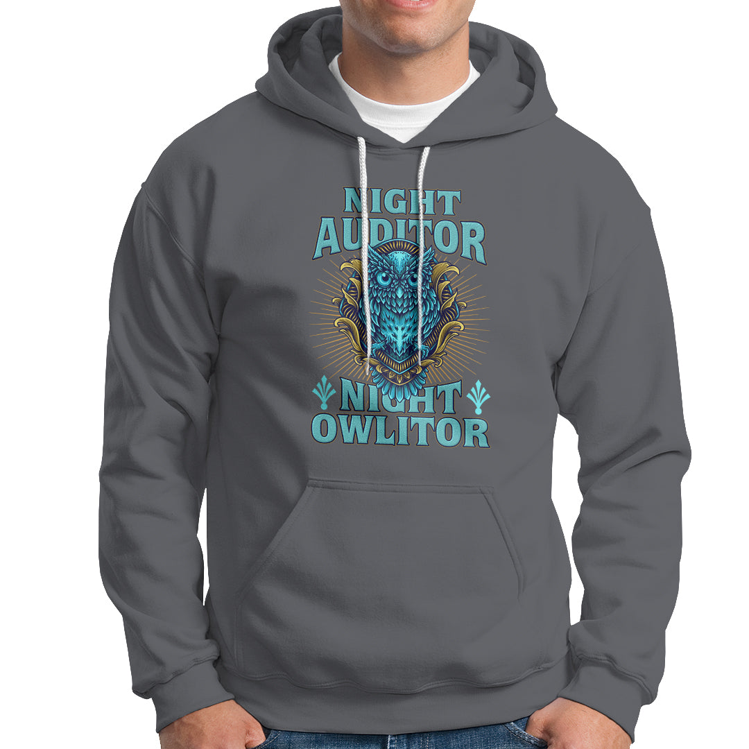 Night Auditor Hoodie Night Owlitor - Wonder Print Shop