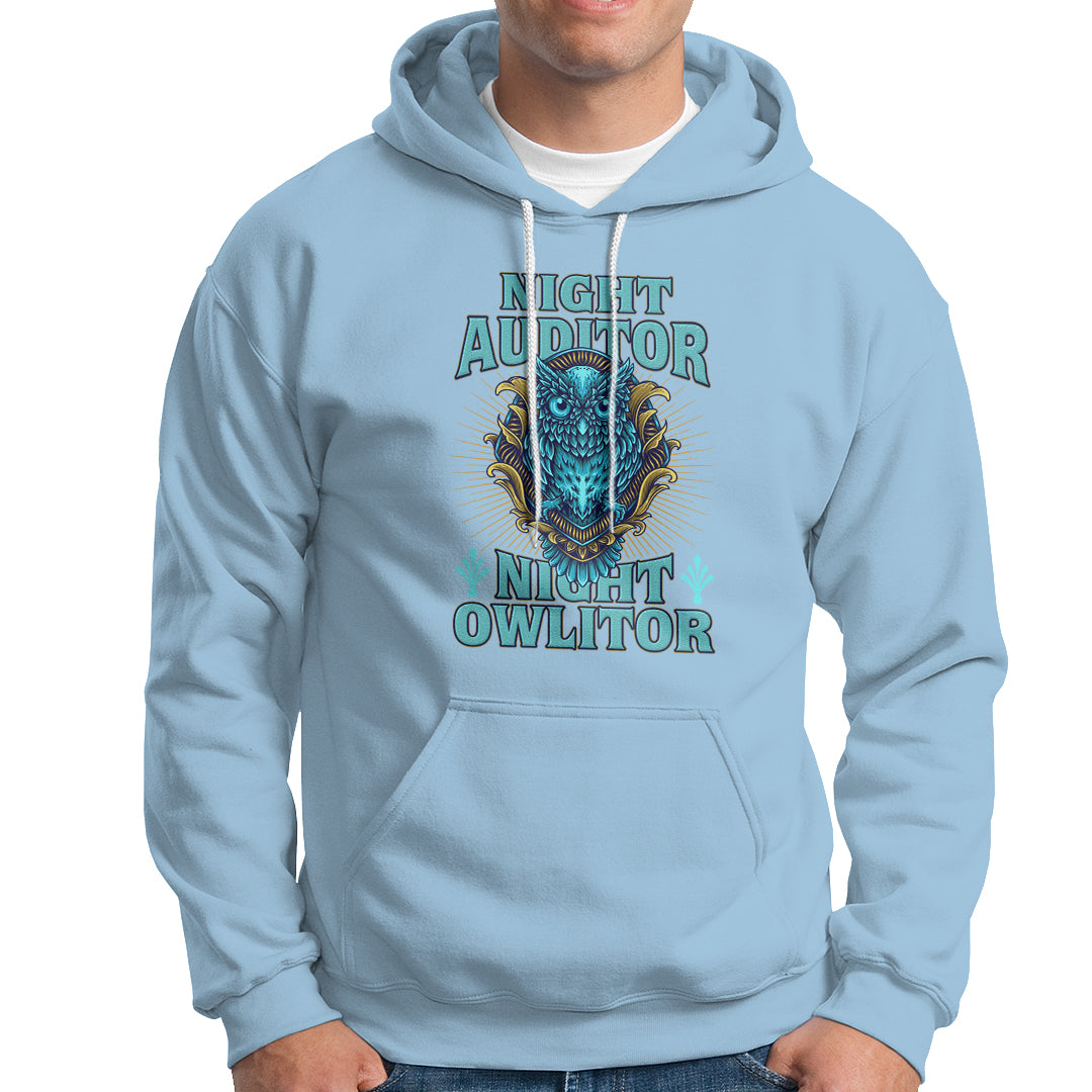 Night Auditor Hoodie Night Owlitor - Wonder Print Shop