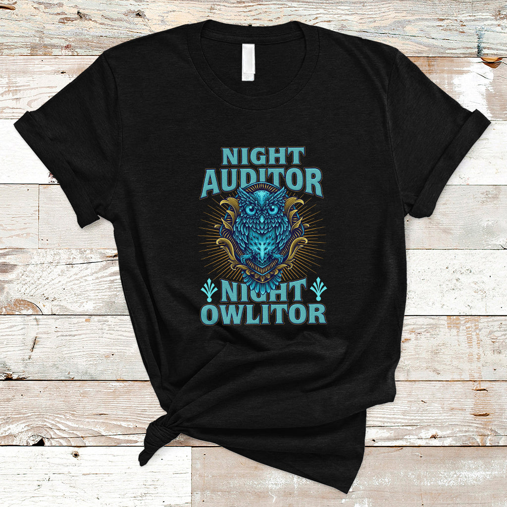Night Auditor T Shirt Night Owlitor - Wonder Print Shop