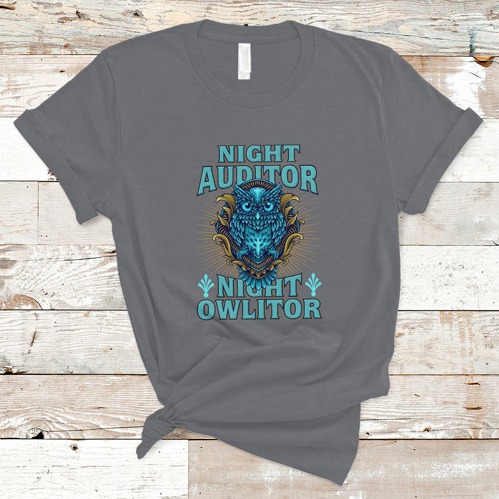 Night Auditor T Shirt Night Owlitor - Wonder Print Shop