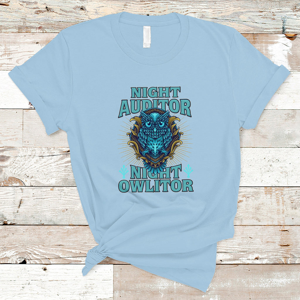 Night Auditor T Shirt Night Owlitor - Wonder Print Shop