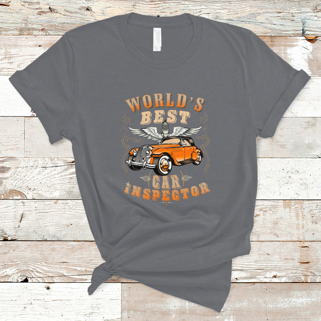 Worlds Best Car Inspector T Shirt - Wonder Print Shop