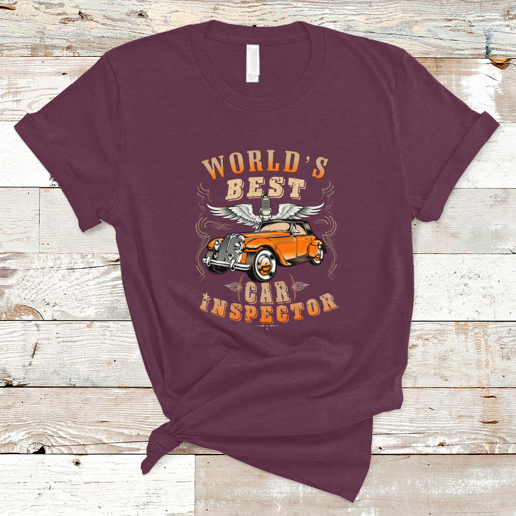 Worlds Best Car Inspector T Shirt - Wonder Print Shop
