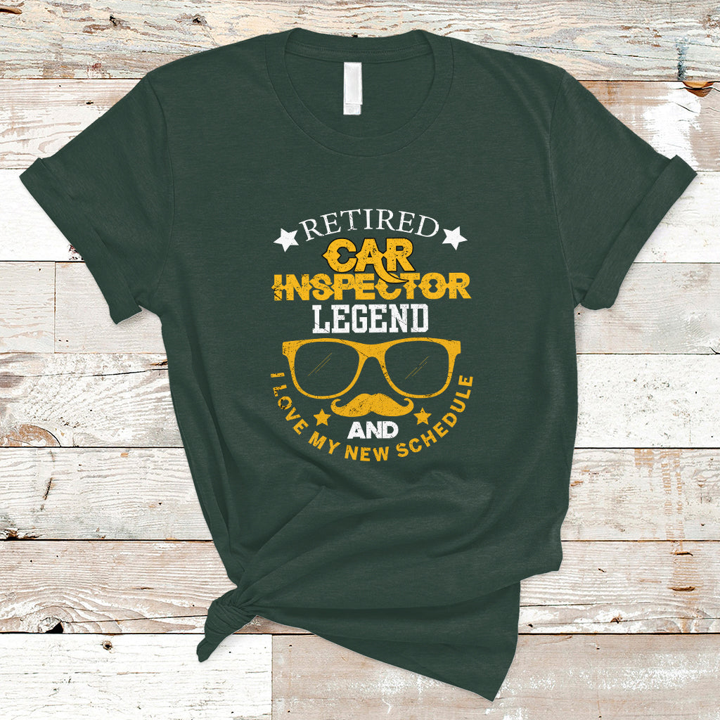 Retired Car Inspector T Shirt Legend And I Love My New Schedule - Wonder Print Shop