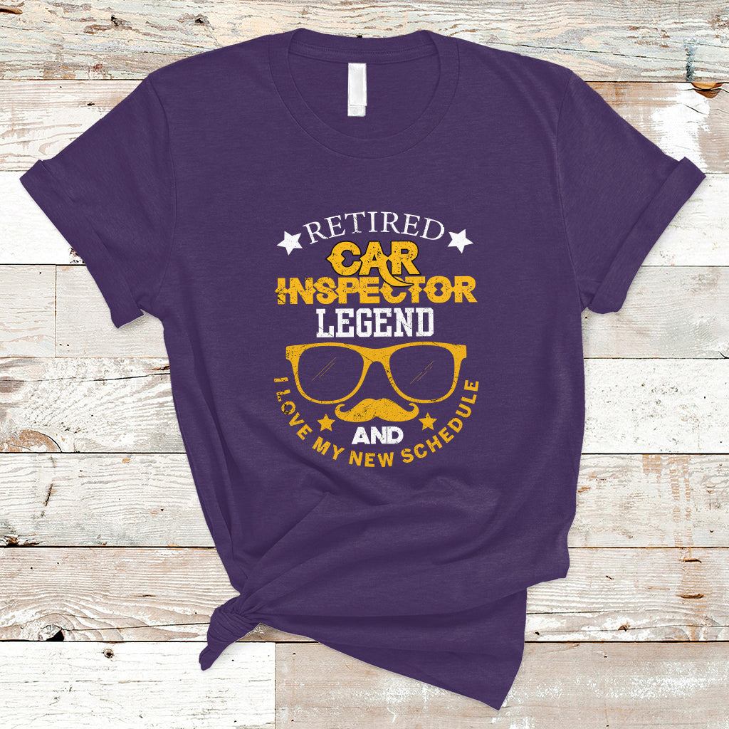 Retired Car Inspector T Shirt Legend And I Love My New Schedule - Wonder Print Shop