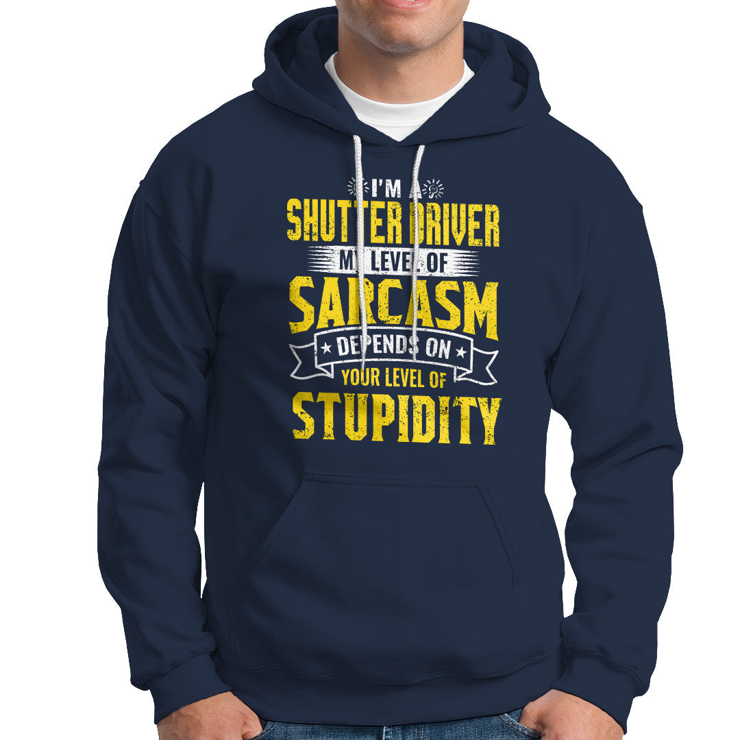 Shutter Driver Hoodie My Level Of Sarcasm Depends On Your Level Of Stupidity - Wonder Print Shop