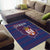 Serbia Area Rug with National Map and Coat of Arms Design in Blue Red Pattern