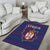 Serbia Area Rug with National Map and Coat of Arms Design in Blue Red Pattern
