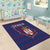 Serbia Area Rug with National Map and Coat of Arms Design in Blue Red Pattern