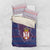 Serbia Bedding Set with National Map and Coat of Arms Design in Blue Red Pattern