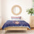 Serbia Bedding Set with National Map and Coat of Arms Design in Blue Red Pattern