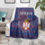 Serbia Blanket with National Map and Coat of Arms Design in Blue Red Pattern