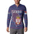 Serbia Button Sweatshirt with National Map and Coat of Arms Design in Blue Red Pattern