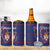 Serbia 4 in 1 Can Cooler Tumbler with National Map and Coat of Arms Design in Blue Red Pattern