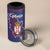 Serbia 4 in 1 Can Cooler Tumbler with National Map and Coat of Arms Design in Blue Red Pattern
