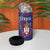 Serbia 4 in 1 Can Cooler Tumbler with National Map and Coat of Arms Design in Blue Red Pattern