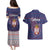 Serbia Couples Matching Puletasi and Hawaiian Shirt with National Map and Coat of Arms Design in Blue Red Pattern