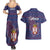 Serbia Couples Matching Summer Maxi Dress and Hawaiian Shirt with National Map and Coat of Arms Design in Blue Red Pattern