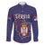 Serbia Family Matching Puletasi and Hawaiian Shirt with National Map and Coat of Arms Design in Blue Red Pattern