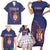 Serbia Family Matching Short Sleeve Bodycon Dress and Hawaiian Shirt with National Map and Coat of Arms Design in Blue Red Pattern