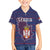 Serbia Family Matching Summer Maxi Dress and Hawaiian Shirt with National Map and Coat of Arms Design in Blue Red Pattern