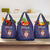 Serbia Grocery Bag with National Map and Coat of Arms Design in Blue Red Pattern