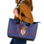 Serbia Leather Tote Bag with National Map and Coat of Arms Design in Blue Red Pattern