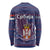 Serbia Long Sleeve Shirt with National Map and Coat of Arms Design in Blue Red Pattern