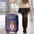 Serbia Luggage Cover with National Map and Coat of Arms Design in Blue Red Pattern