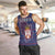 Serbia Men Tank Top with National Map and Coat of Arms Design in Blue Red Pattern