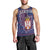 Serbia Men Tank Top with National Map and Coat of Arms Design in Blue Red Pattern
