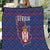 Serbia Quilt with National Map and Coat of Arms Design in Blue Red Pattern