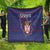 Serbia Quilt with National Map and Coat of Arms Design in Blue Red Pattern
