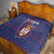 Serbia Quilt with National Map and Coat of Arms Design in Blue Red Pattern