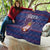 Serbia Quilt with National Map and Coat of Arms Design in Blue Red Pattern