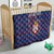Serbia Quilt with National Map and Coat of Arms Design in Blue Red Pattern
