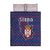Serbia Quilt Bed Set with National Map and Coat of Arms Design in Blue Red Pattern