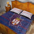 Serbia Quilt Bed Set with National Map and Coat of Arms Design in Blue Red Pattern