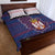 Serbia Quilt Bed Set with National Map and Coat of Arms Design in Blue Red Pattern