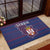 Serbia Rubber Doormat with National Map and Coat of Arms Design in Blue Red Pattern