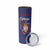 Serbia Skinny Tumbler with National Map and Coat of Arms Design in Blue Red Pattern