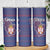 Serbia Skinny Tumbler with National Map and Coat of Arms Design in Blue Red Pattern
