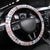 Serbia Steering Wheel Cover with National Map and Coat of Arms Design in Blue Red Pattern