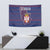 Serbia Tapestry with National Map and Coat of Arms Design in Blue Red Pattern