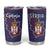Serbia Tumbler Cup with National Map and Coat of Arms Design in Blue Red Pattern