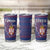 Serbia Tumbler Cup with National Map and Coat of Arms Design in Blue Red Pattern