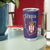 Serbia Tumbler Cup with National Map and Coat of Arms Design in Blue Red Pattern