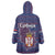Serbia Wearable Blanket Hoodie with National Map and Coat of Arms Design in Blue Red Pattern