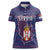 Serbia Women Polo Shirt with National Map and Coat of Arms Design in Blue Red Pattern